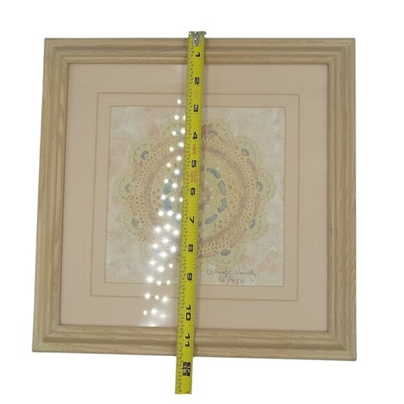 VTG Framed Handmade Doily, Signed Wendy Vawdrey, Numbered Wall Hanging Farmhouse - Picture 4 of 6
